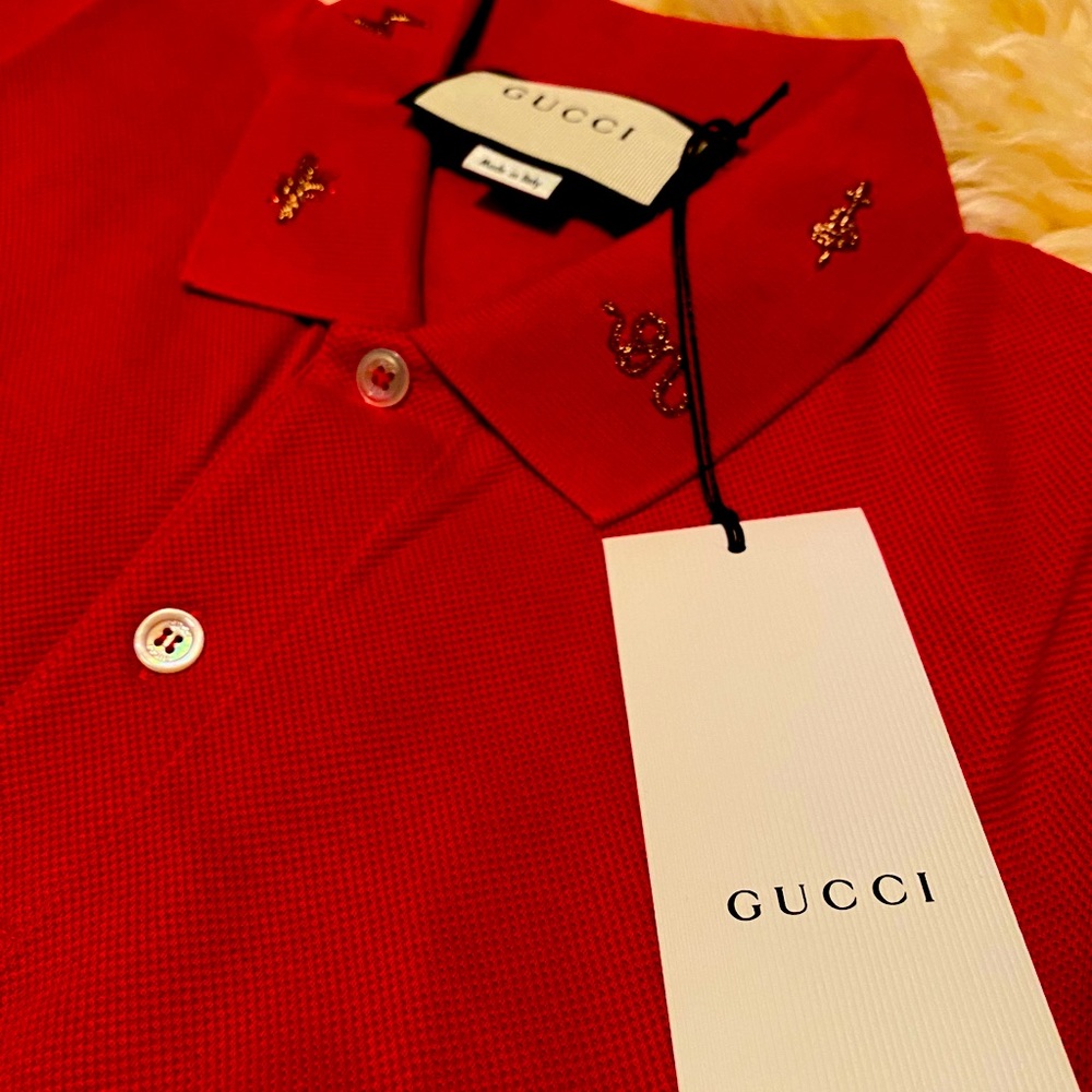 Brand new w/Tags Authentic Red Gucci Polo 🐝 & 🐍